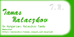 tamas malaczkov business card